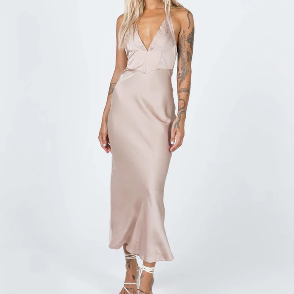 Olivia Midi Dress Beige